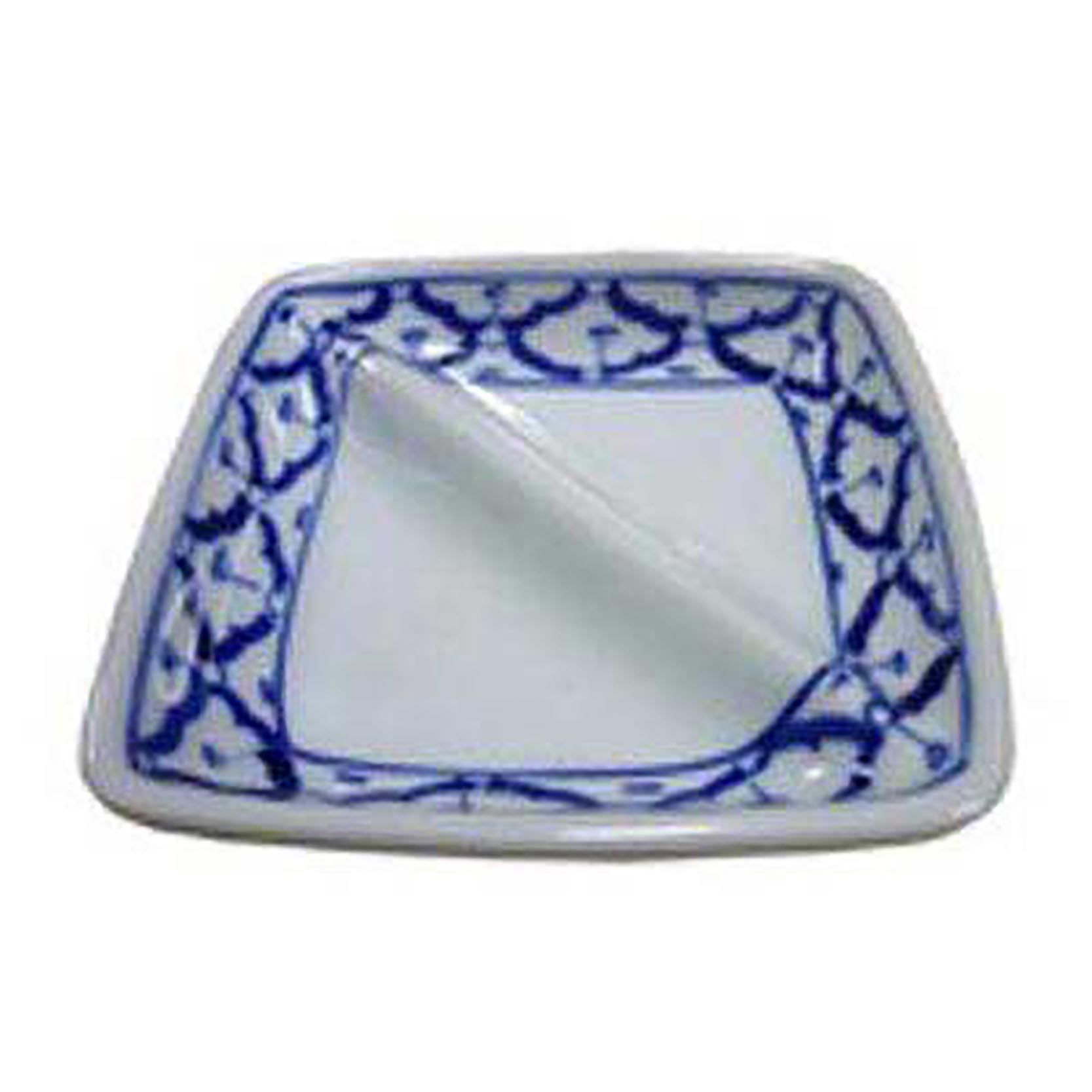 จานเหลี่ยมแยก 2 ส่วนเซรามิค (P107)